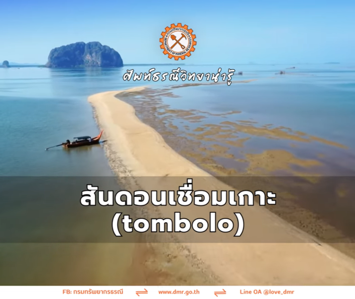 ศัพท์ธรณีวิทยาน่ารู้ : สันดอนเชื่อมเกาะ (tombolo)
